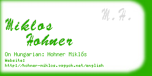 miklos hohner business card