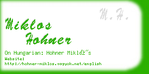 miklos hohner business card